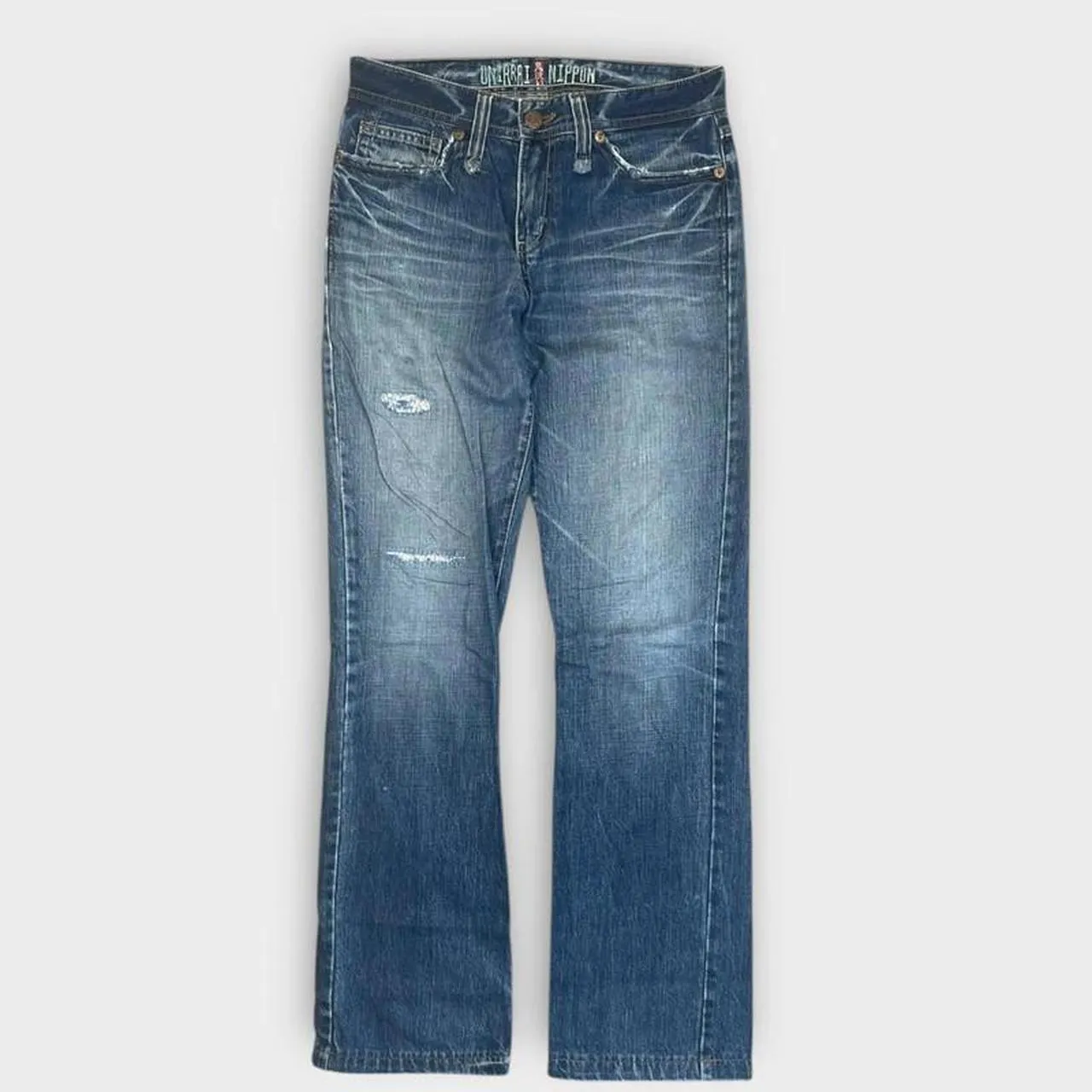 Vintage Oniari Japanese Denim Embroidered Straight Fit Jeans