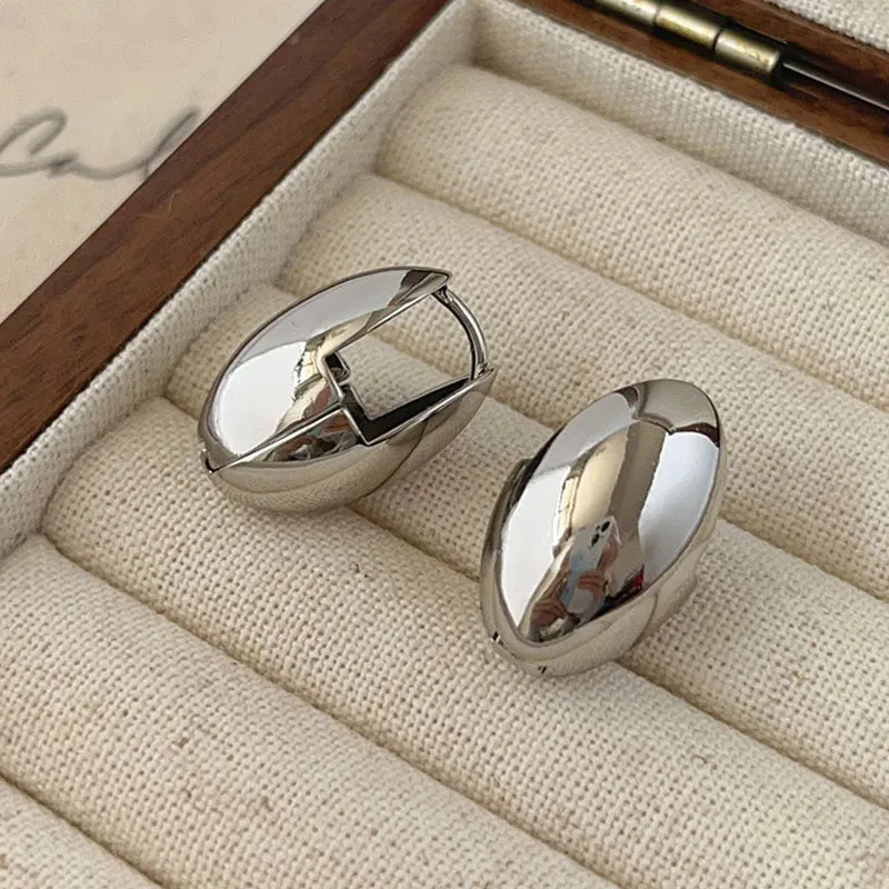 Vintage Thick Teardrop Earrings for Women Gold Dome Jewelry