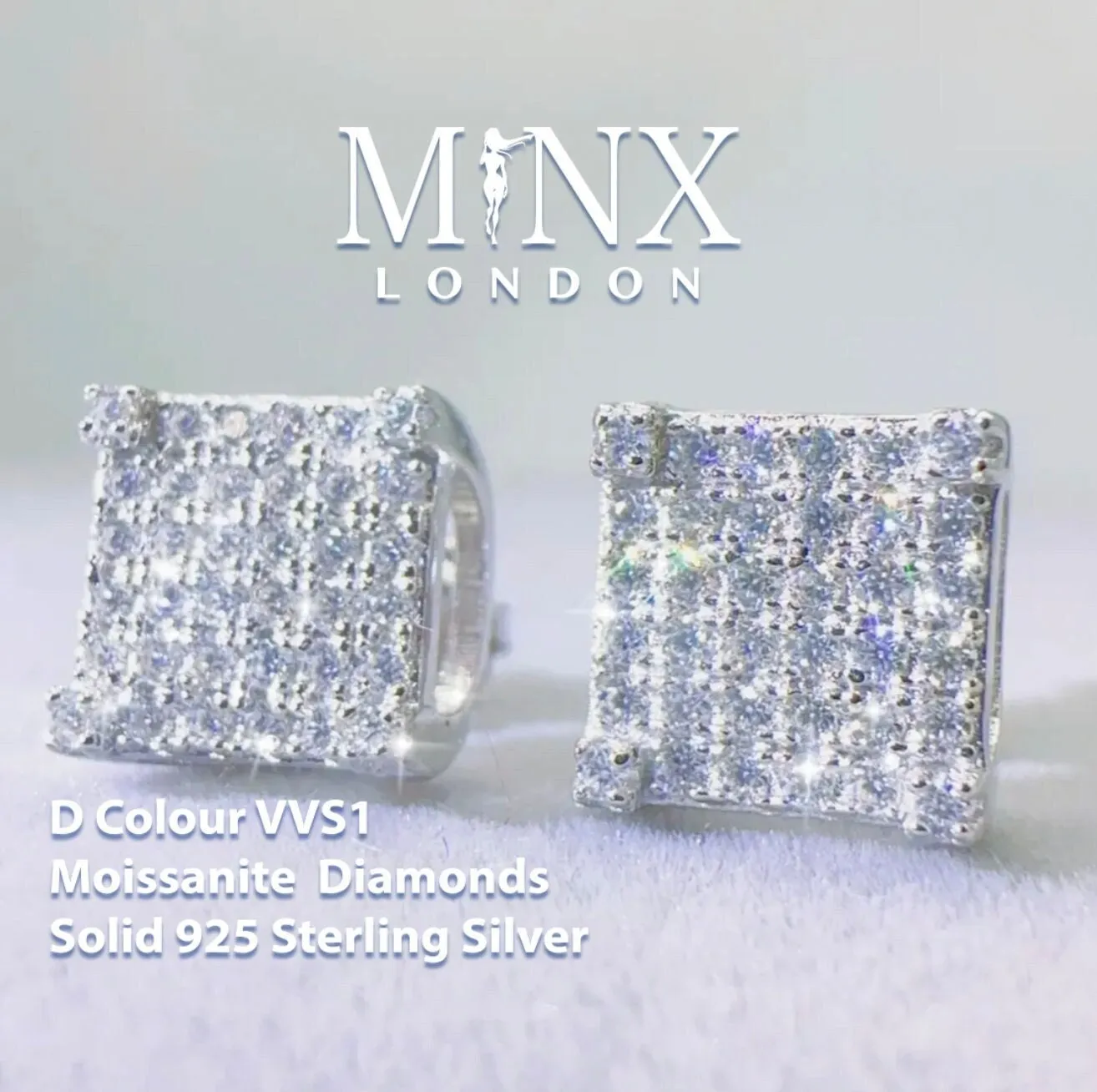 VVS1 Iced Out Ear Studs | Moissanite Ear Studs | Iced Out Earrings | Ear Studs Men| Moissanite Earrings | Hip Hop Ear Studs | Womens Earings