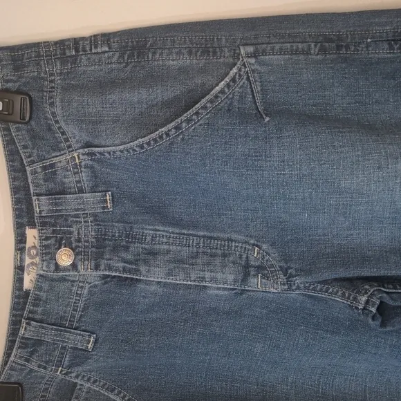WE The Free Wide Leg High Waisted Open Side Blue Jeans 28