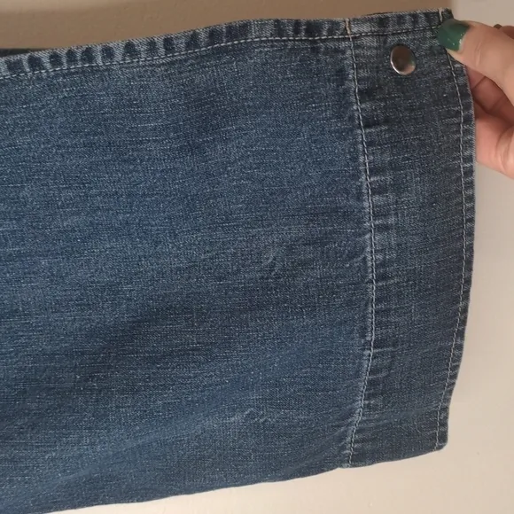 WE The Free Wide Leg High Waisted Open Side Blue Jeans 28