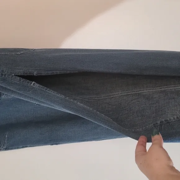 WE The Free Wide Leg High Waisted Open Side Blue Jeans 28