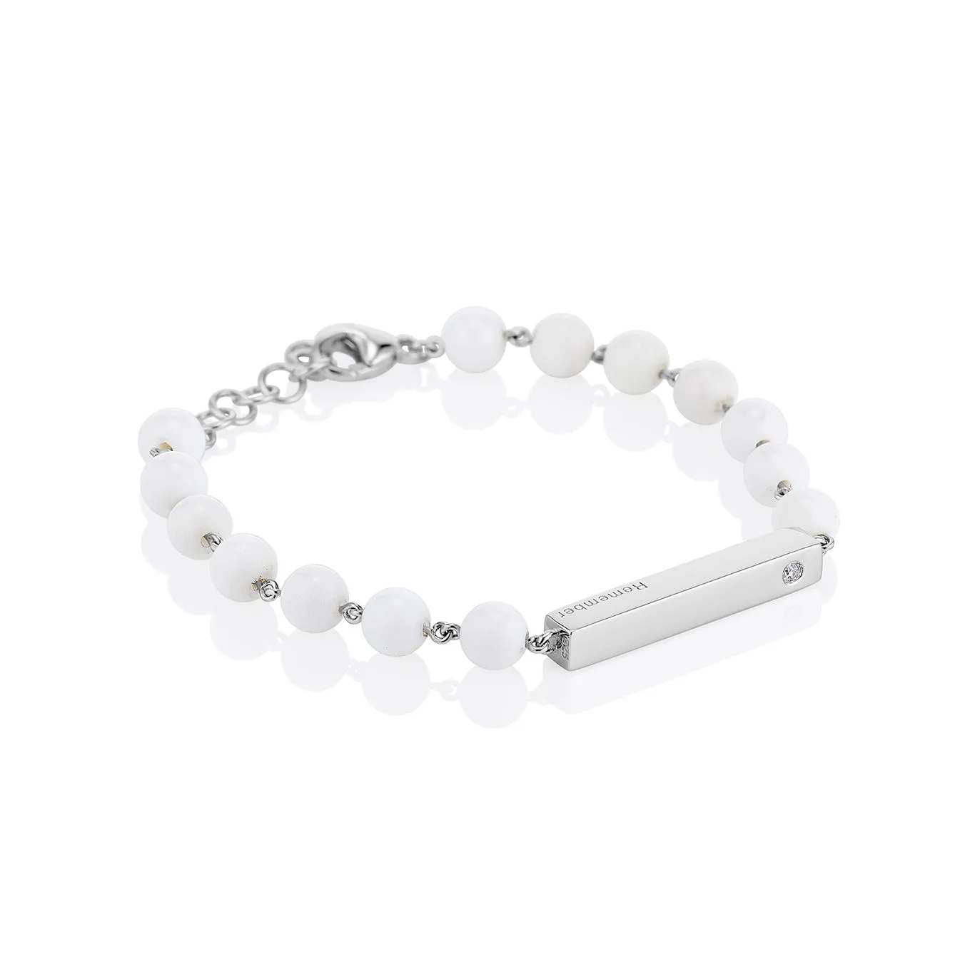 White Agate Beaded Bracelet