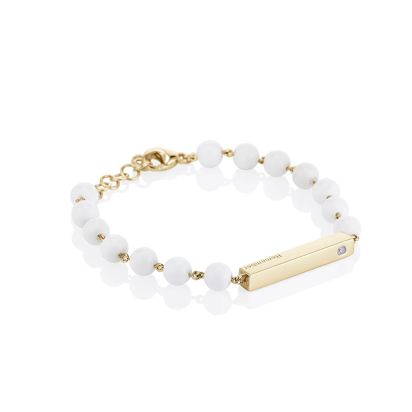 White Agate Beaded Bracelet