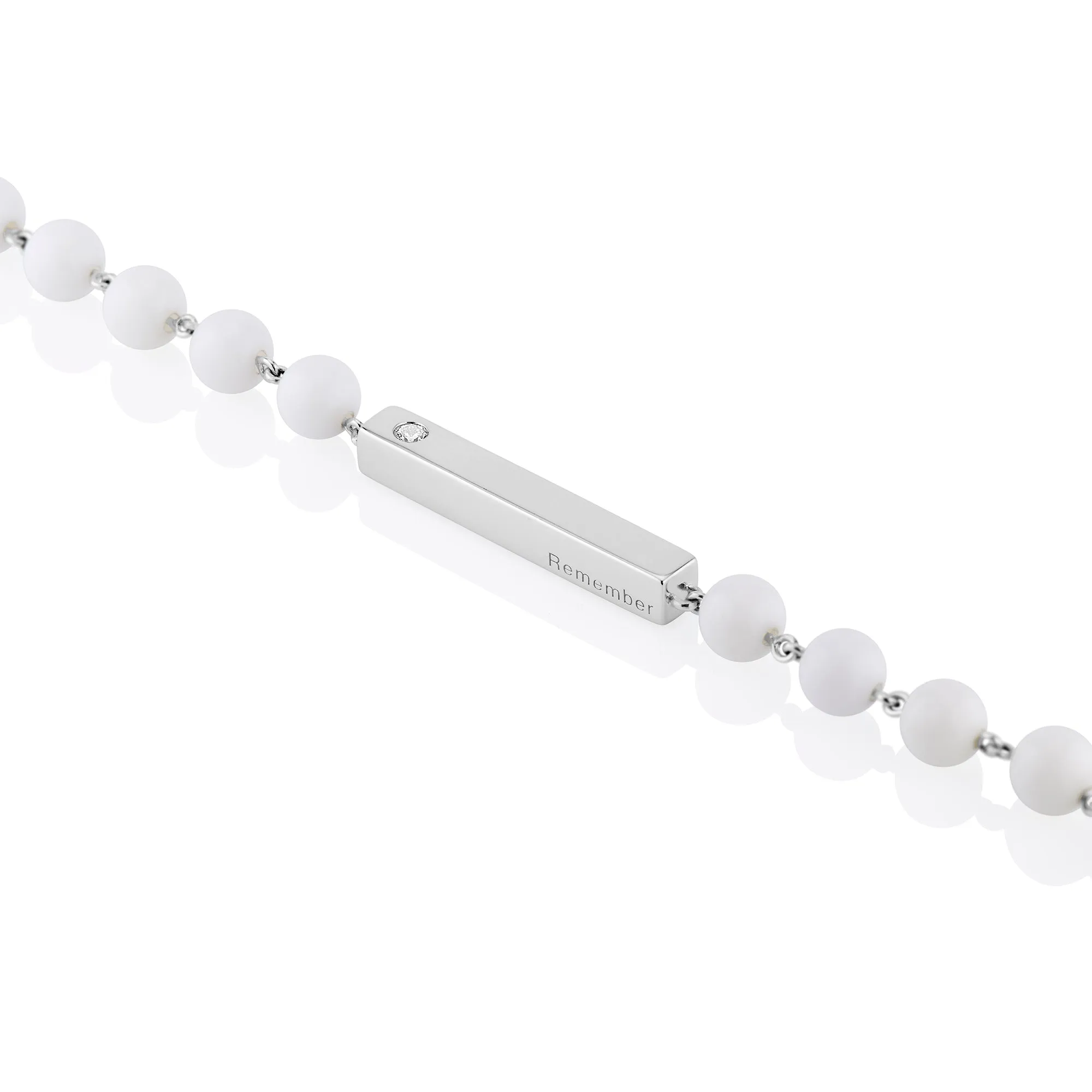 White Agate Beaded Bracelet