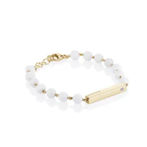 White Agate Beaded Bracelet