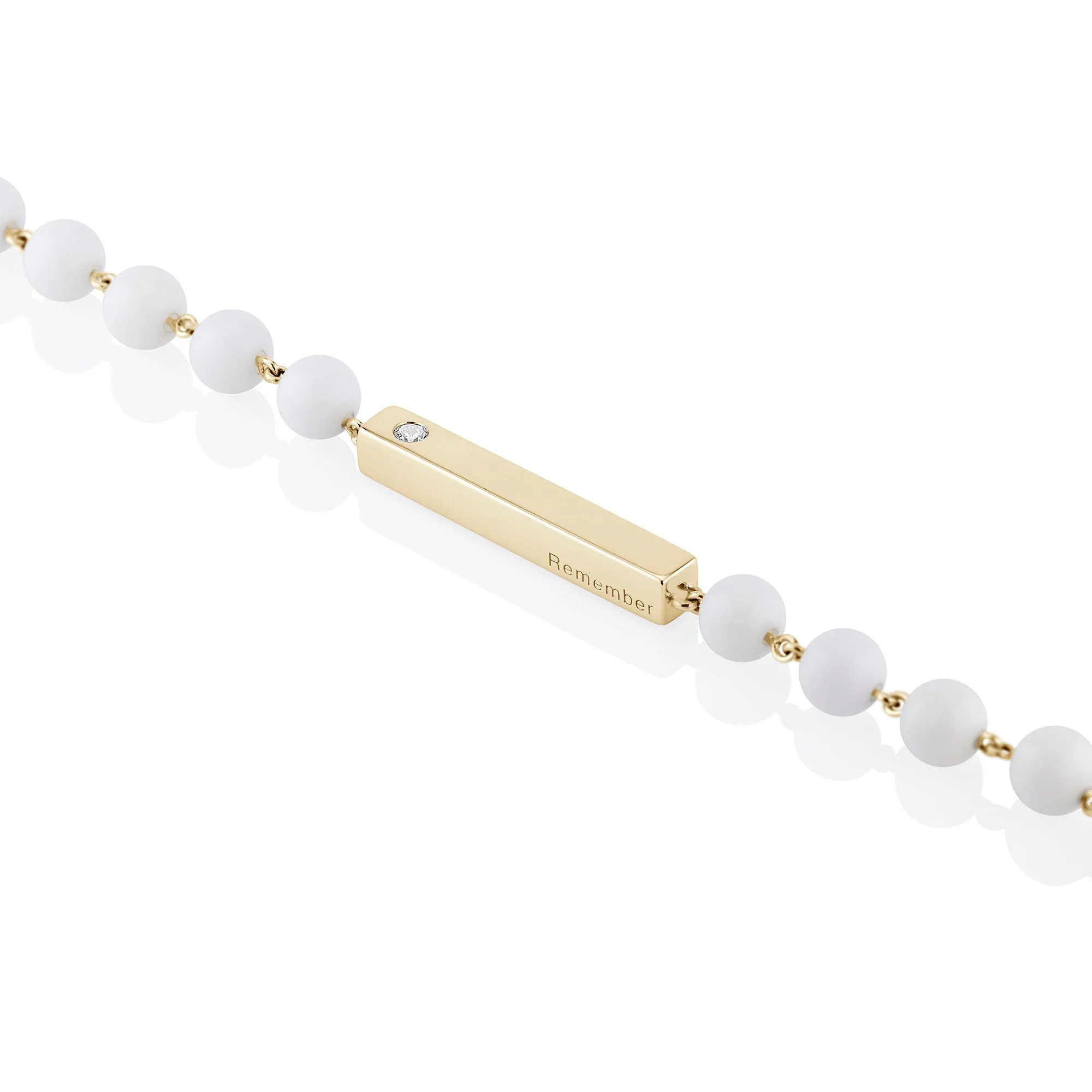 White Agate Beaded Bracelet