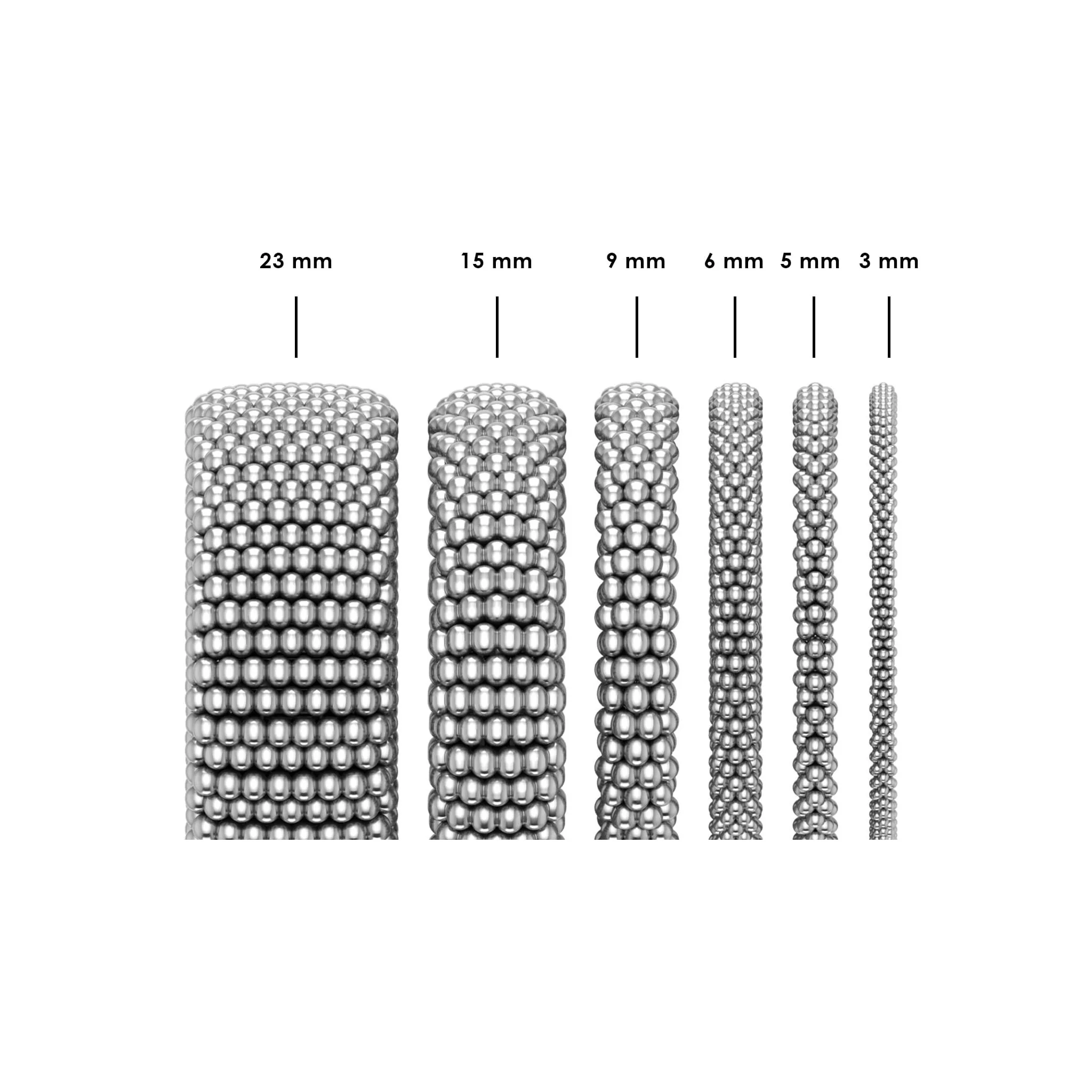 White Caviar Single Station Ceramic Diamond Bracelet | 9mm