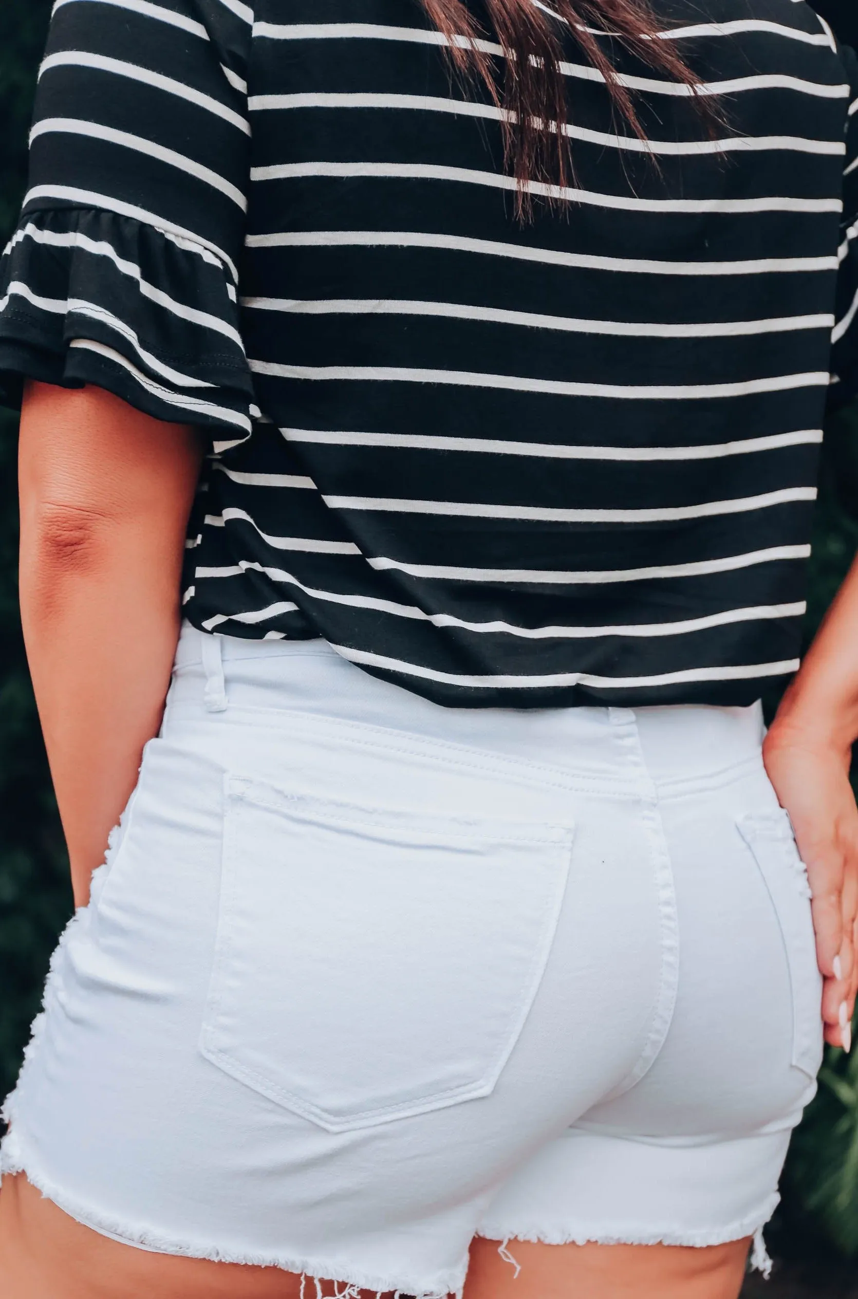White Essence Denim Shorts