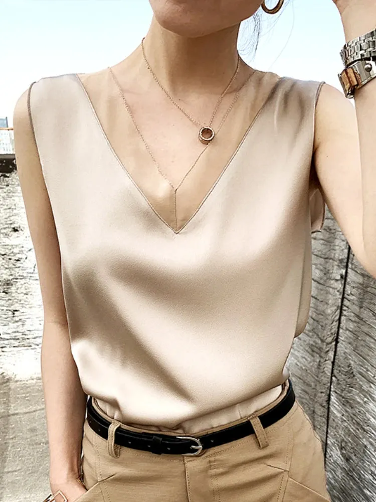White Vintage Silk Tunic - Blouse for Women
