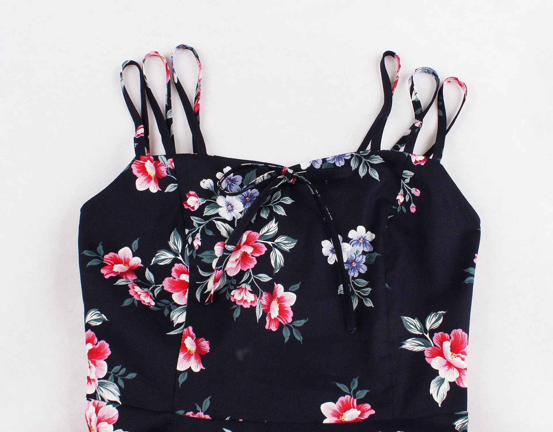 Women Summer Floral Print Retro Dresses