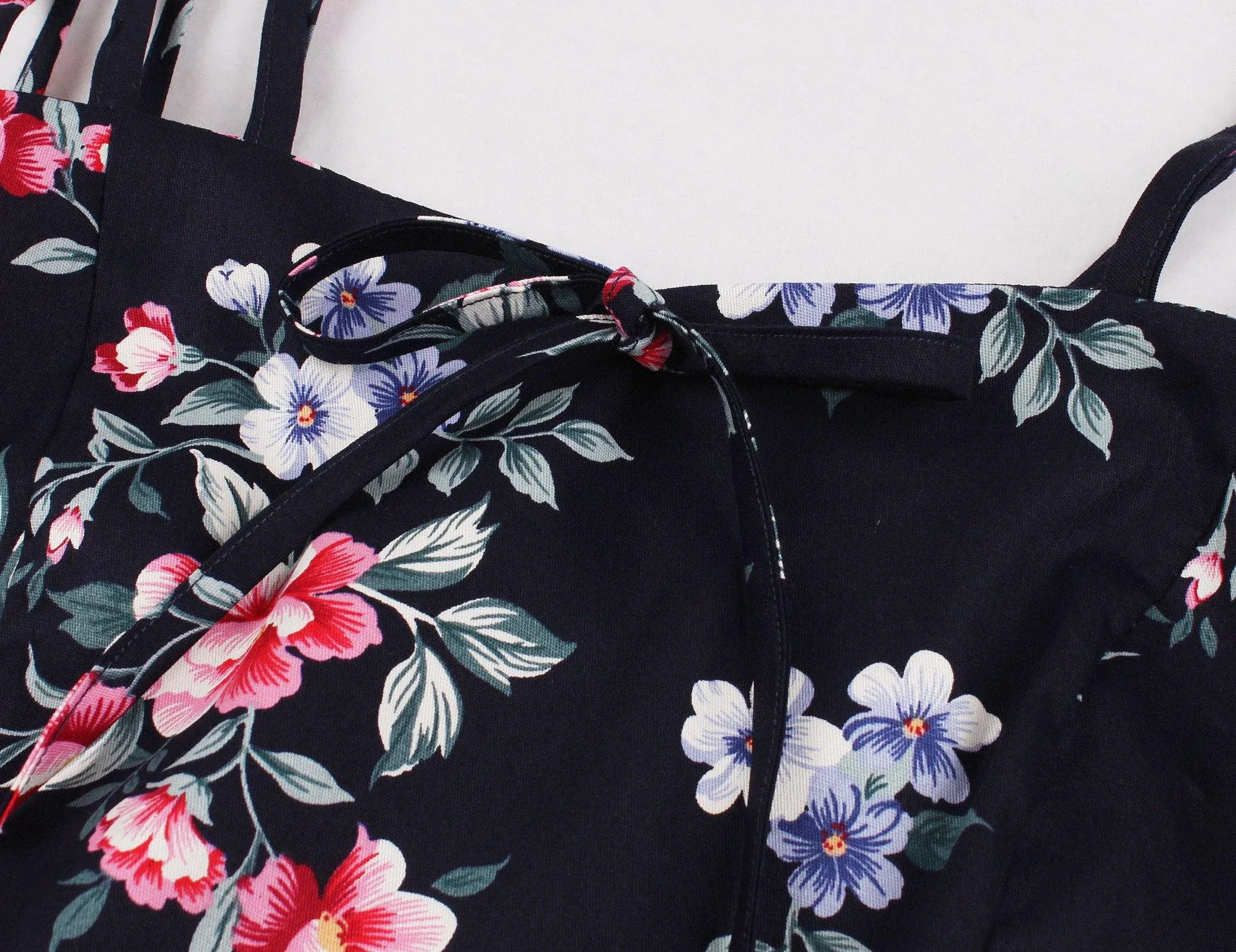 Women Summer Floral Print Retro Dresses