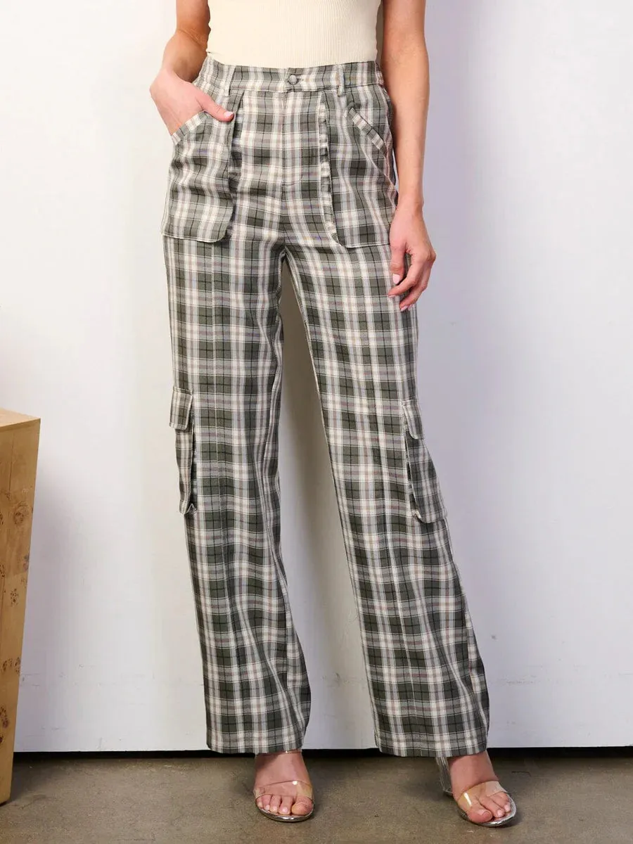Womens Button Closure Pants