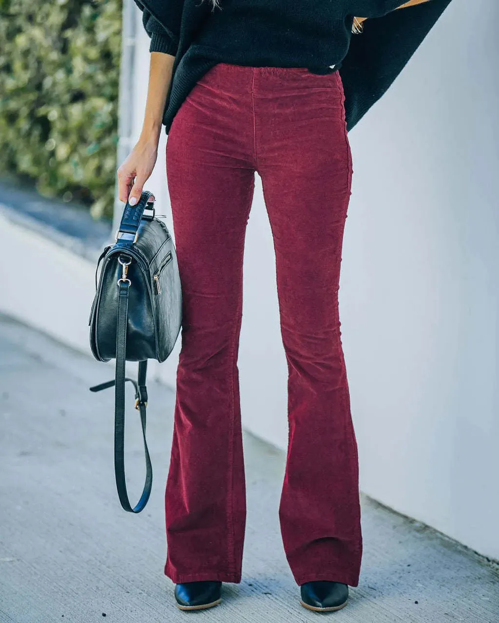 Women's High-Waisted Flared Trousers