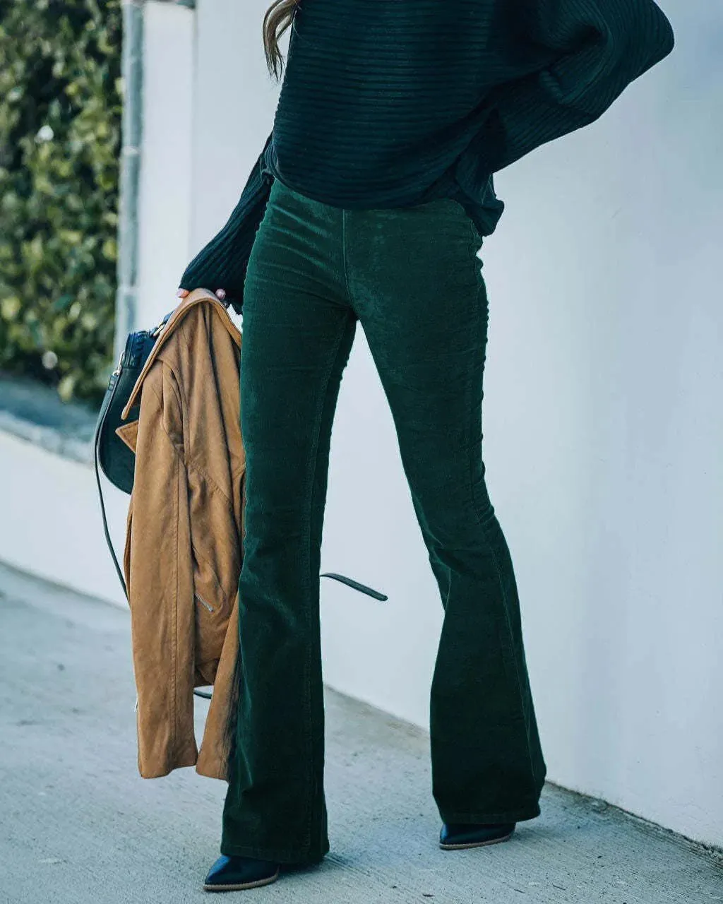 Women's High-Waisted Flared Trousers