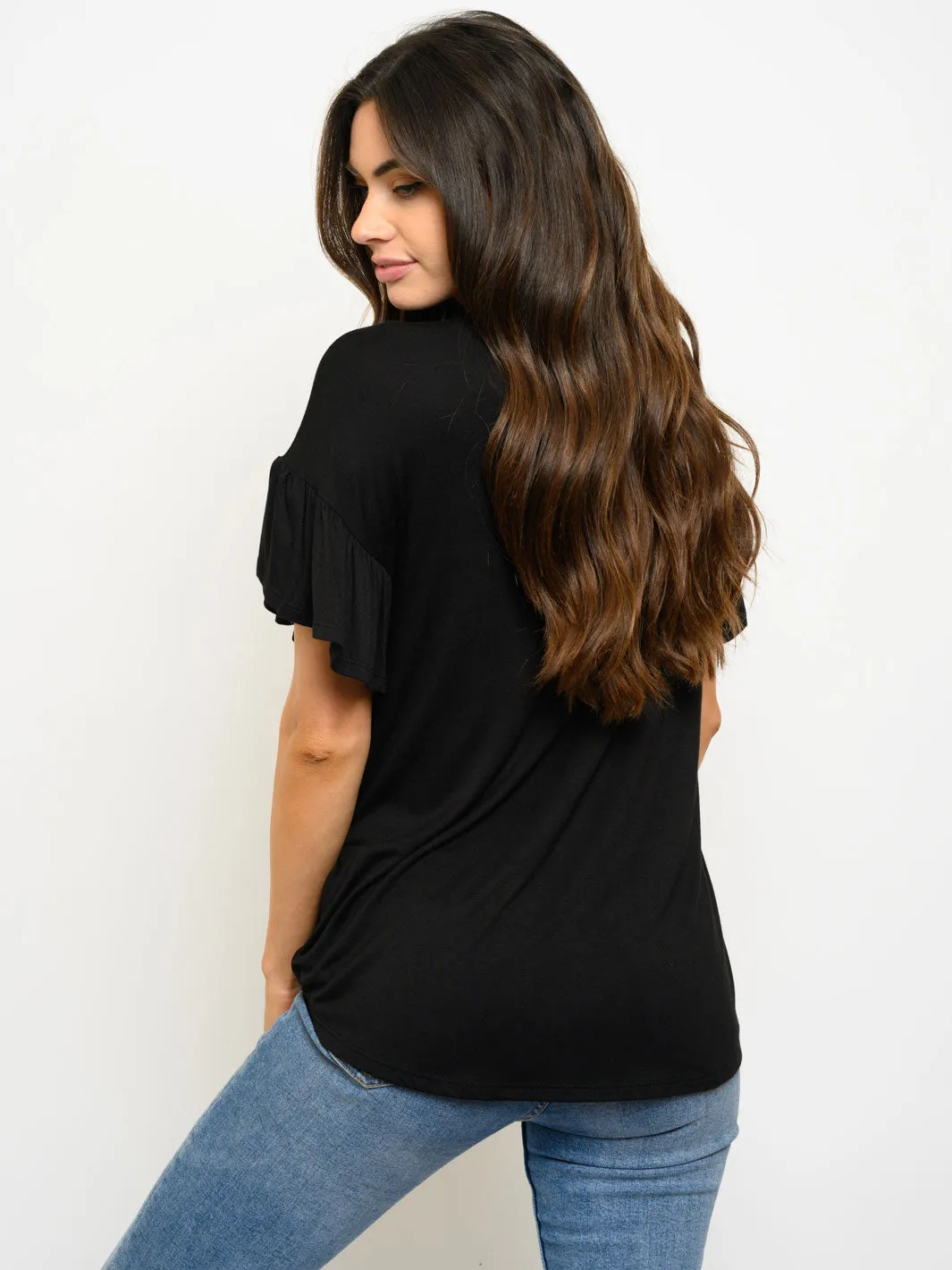 WOMEN'S SHORT SLEEVE ANIMAL PRINT TOP
