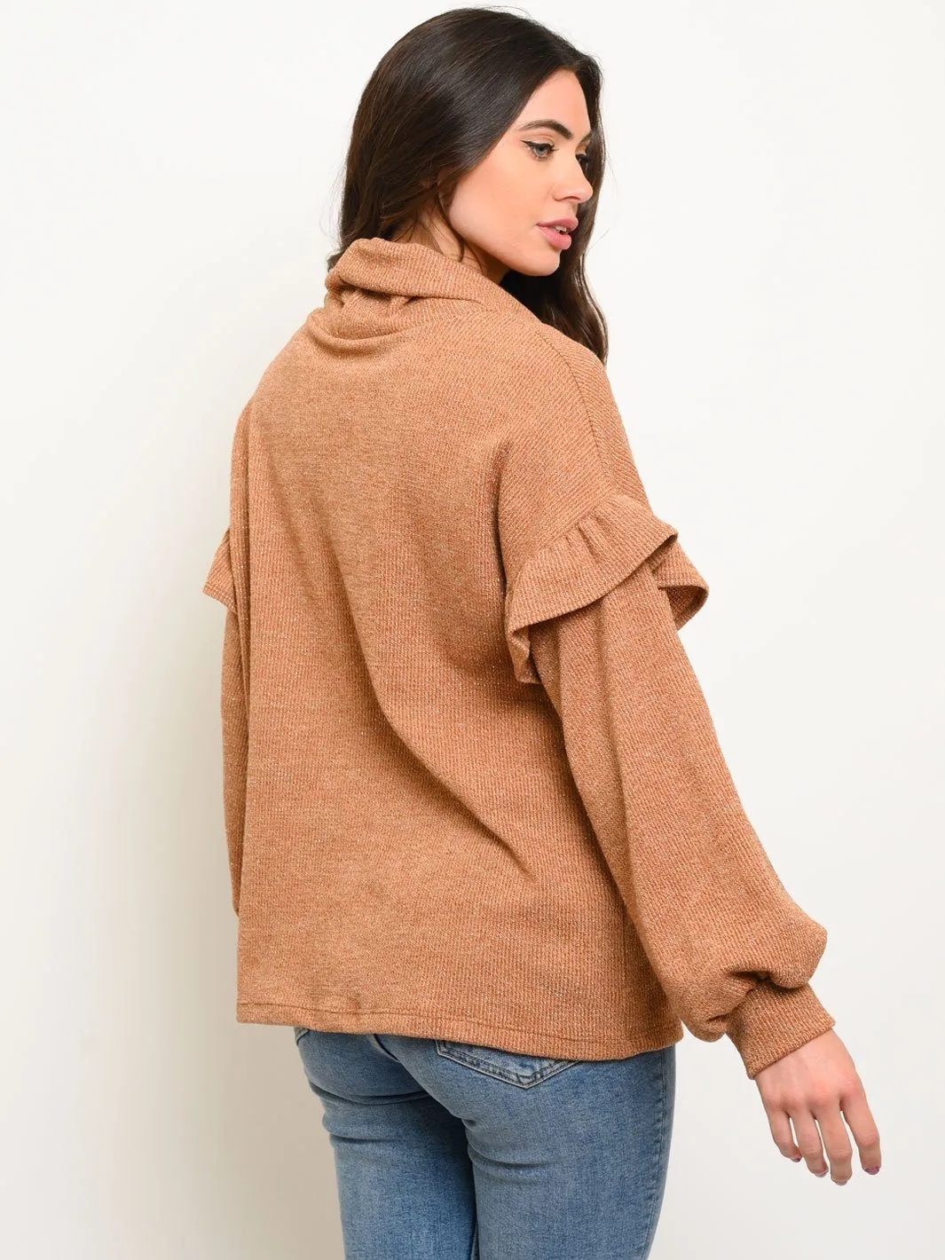 WOMEN'S TURTLE NECK LONG SLEEVE TOP