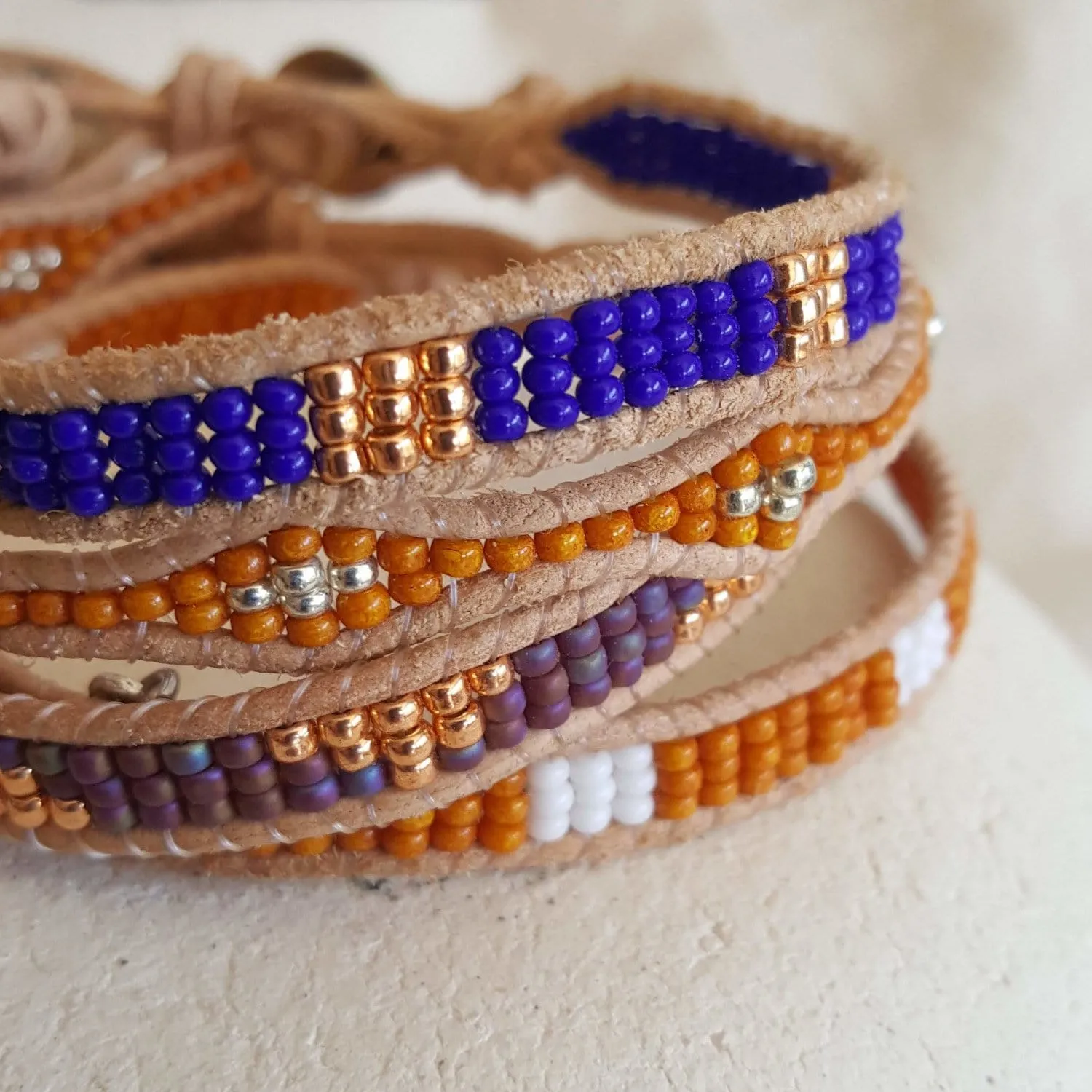 Woven bead bracelet