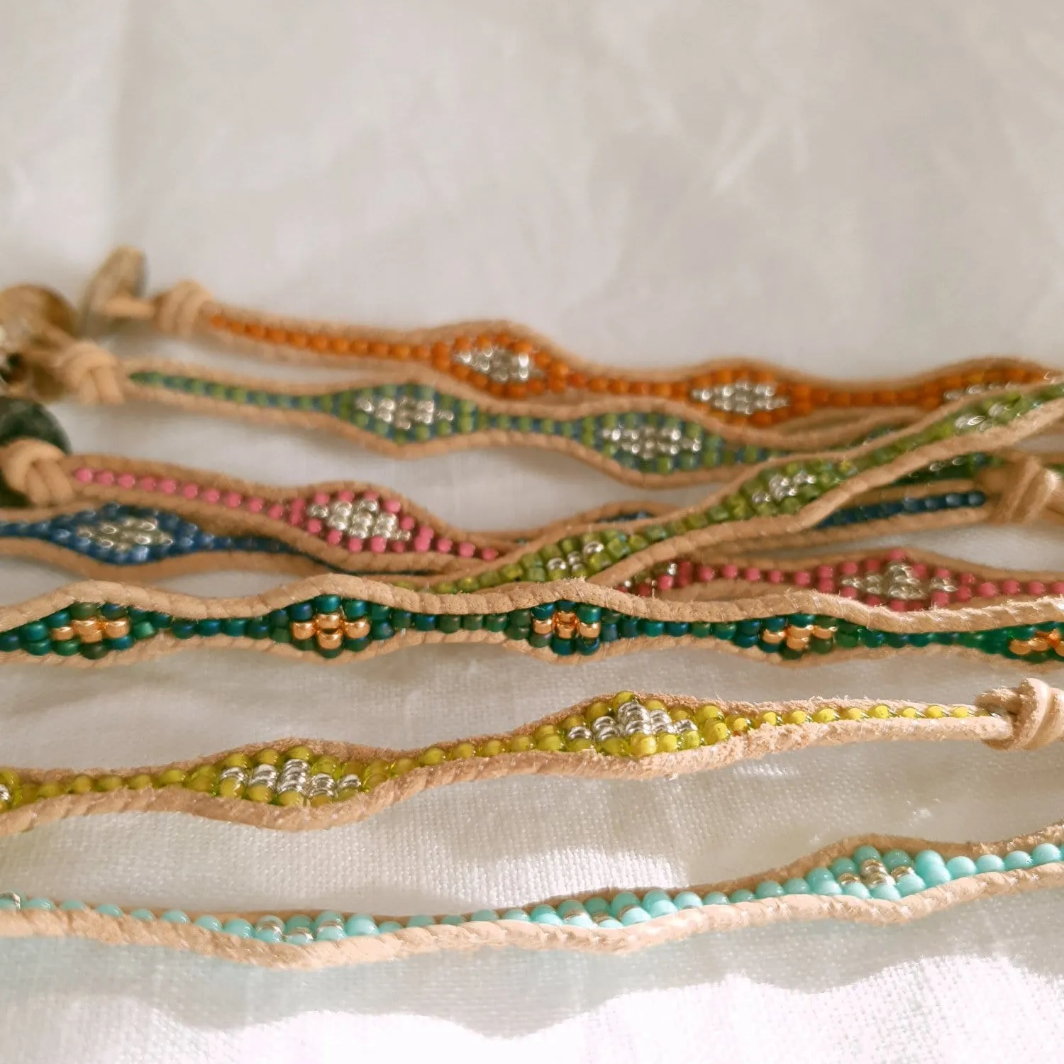 Woven bead bracelet