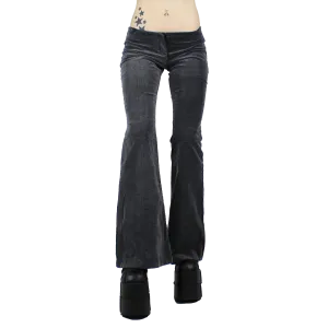 Y2K Grey Corduroy Flares (S)
