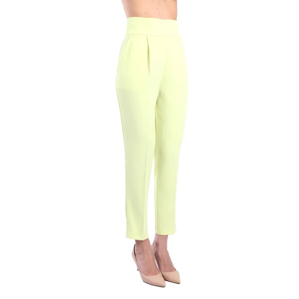 Yellow Polyester Jeans & Pant