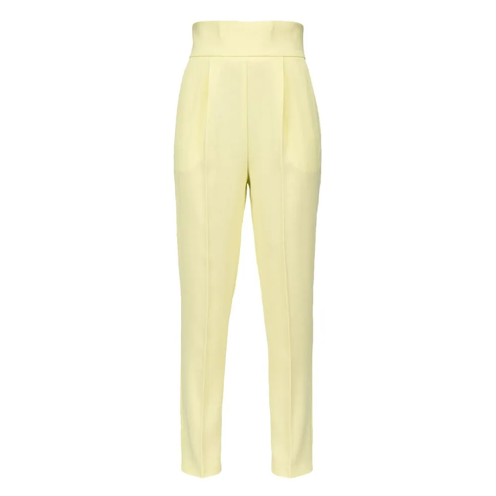 Yellow Polyester Jeans & Pant