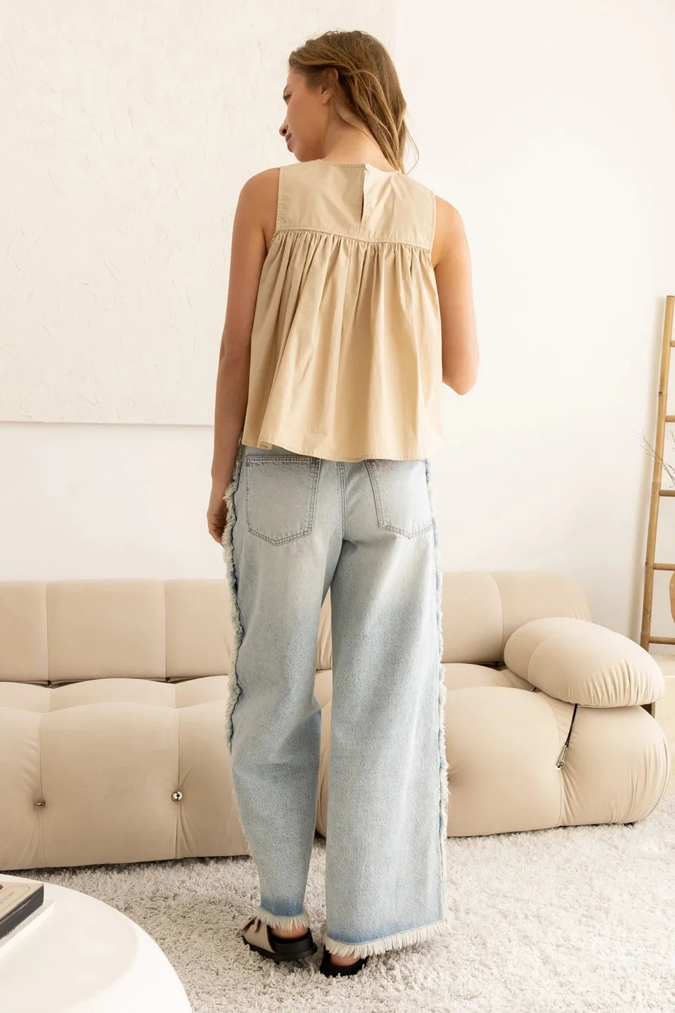 Yui Sleeveless Ruffle Detail Top