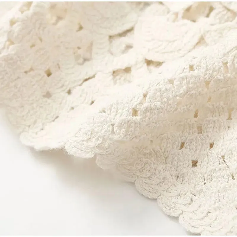Zelda Crochet Patchwork Ruffle Blouse